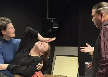 Cast of 'Tartuffe' practicing their anticipated performance. Image source Carroll Community College Theatre Program social media.