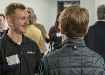 Danny Stawowczyk talks with McDaniel college students