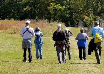Members of the Carroll County Bird Club go on a birdwatching walk. Photo by Scott Hodgdon.