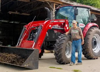 Jim Osborn stays active with his farm and business collecting horse manure and using it to fertilize his fields.